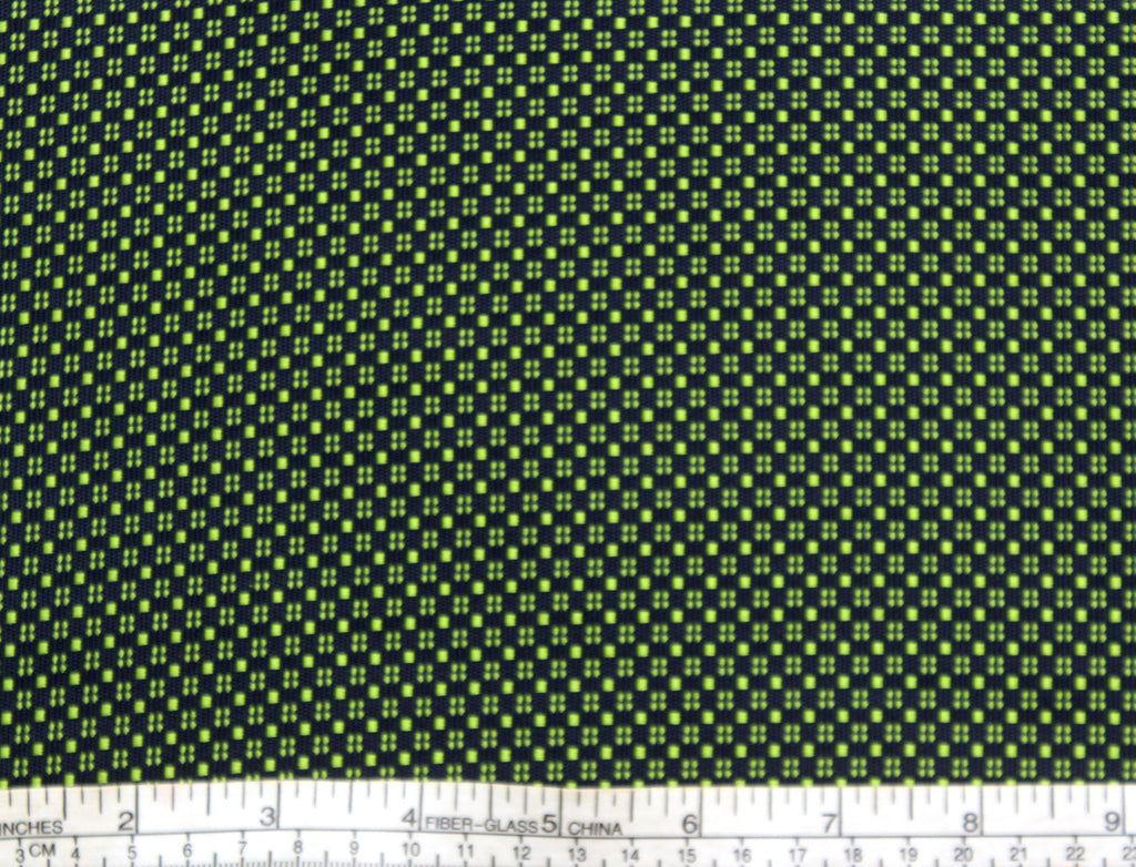 Green Navy Ornament Silk Fabric