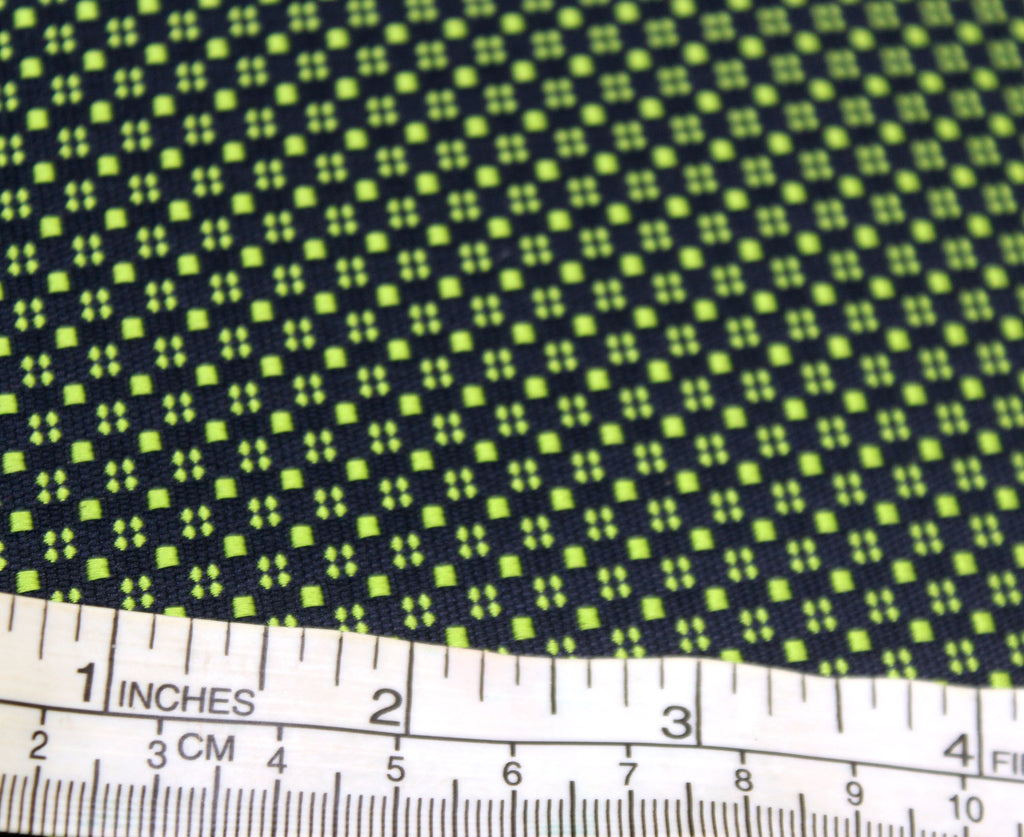 Green Navy Ornament Silk Fabric