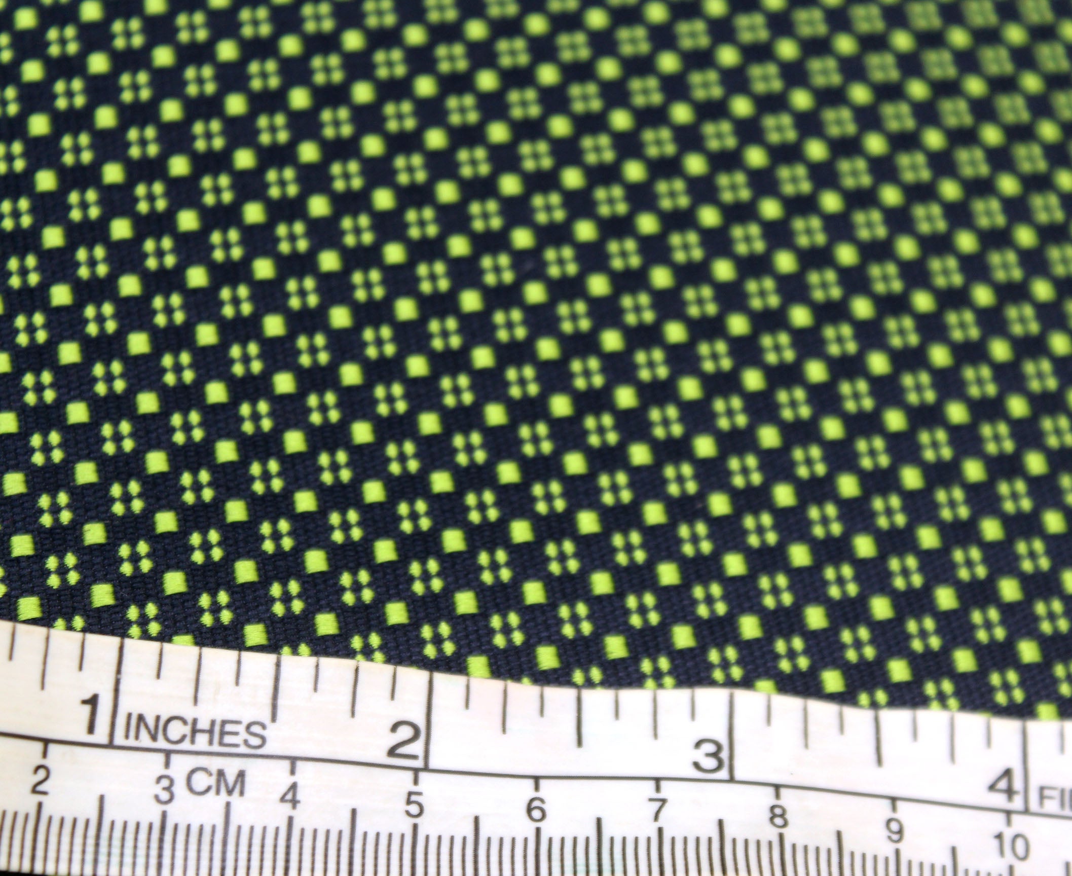 Green Navy Ornament Silk Fabric