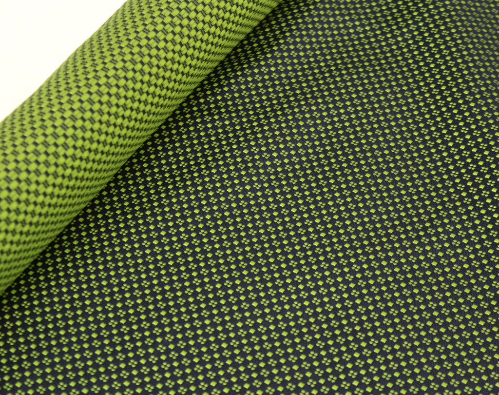 Green Navy Ornament Silk Fabric