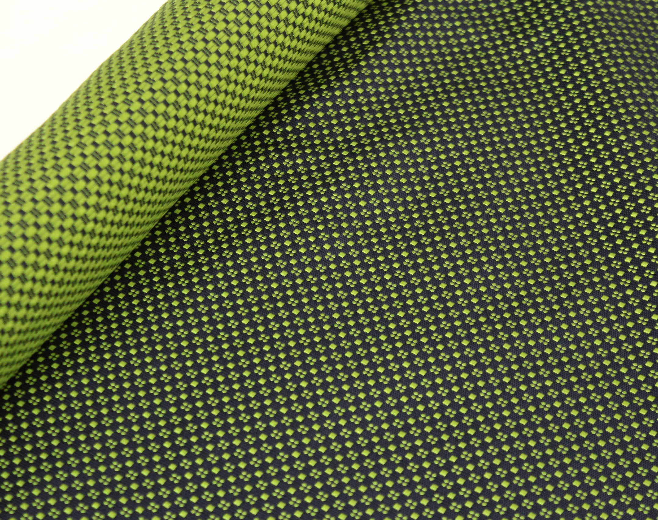 Green Navy Ornament Silk Fabric