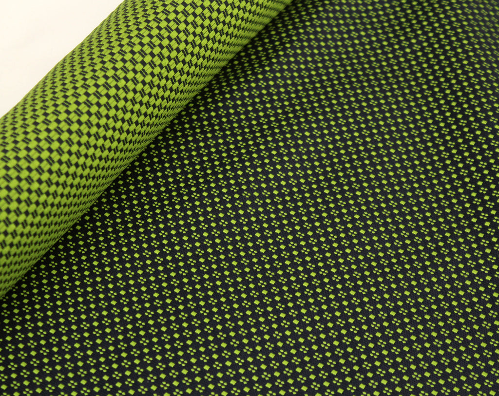 Green Navy Ornament Silk Fabric