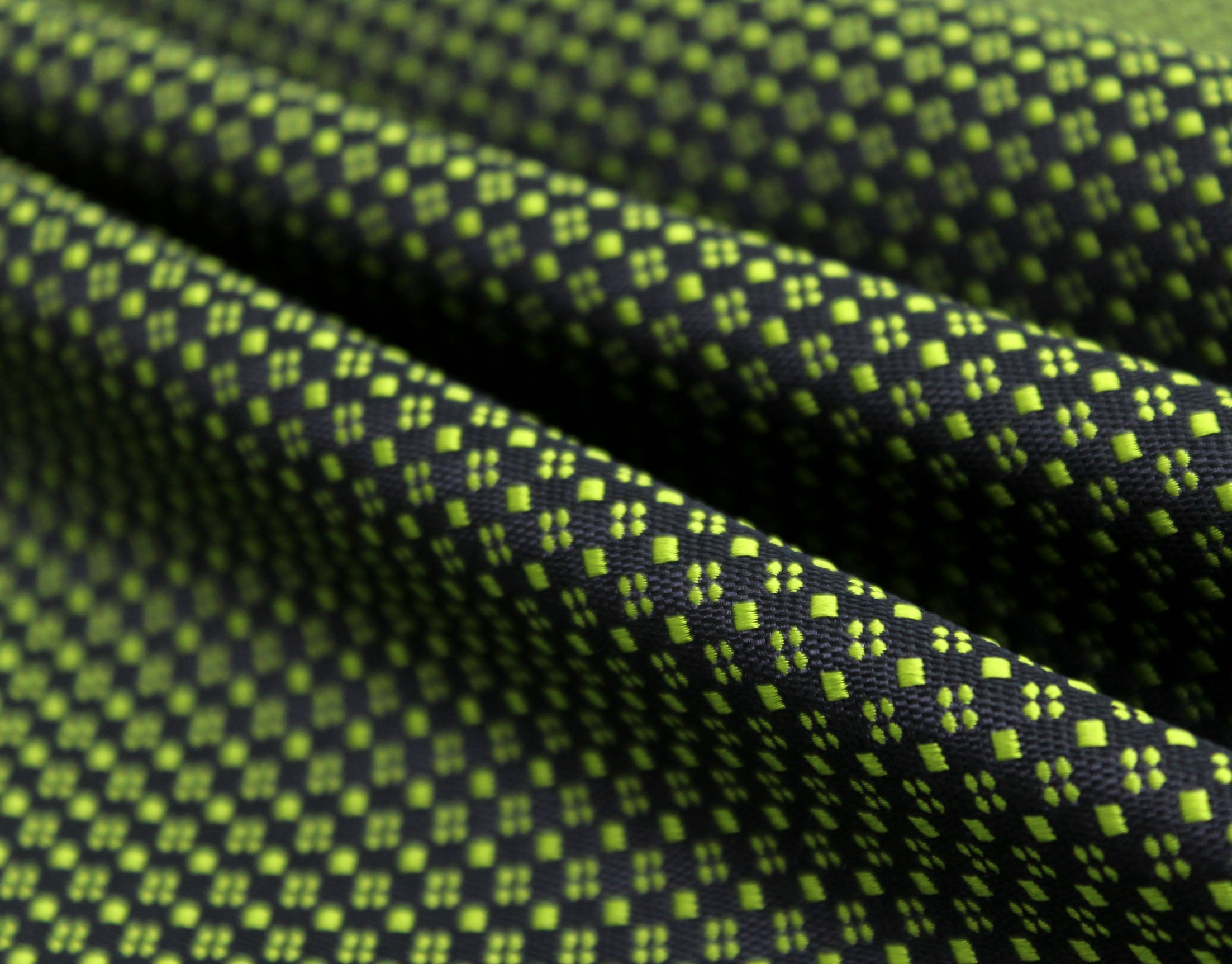 Green Navy Ornament Silk Fabric