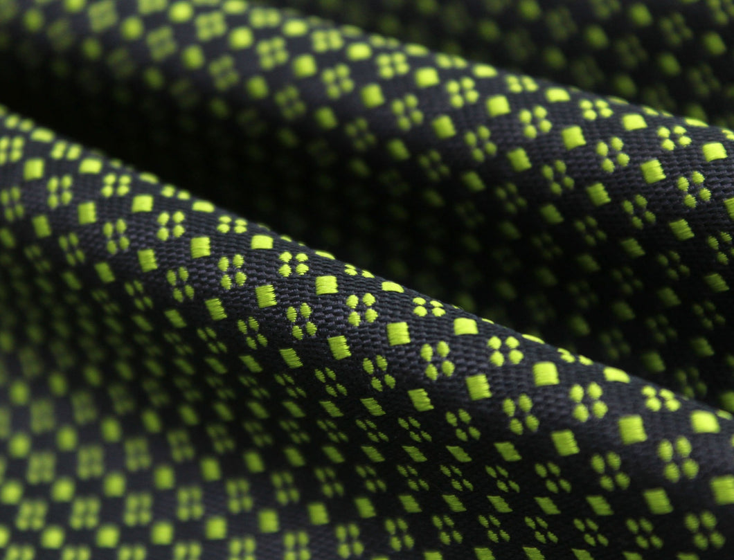 Green Navy Ornament Silk Fabric