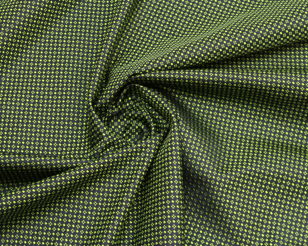 Green Navy Ornament Silk Fabric