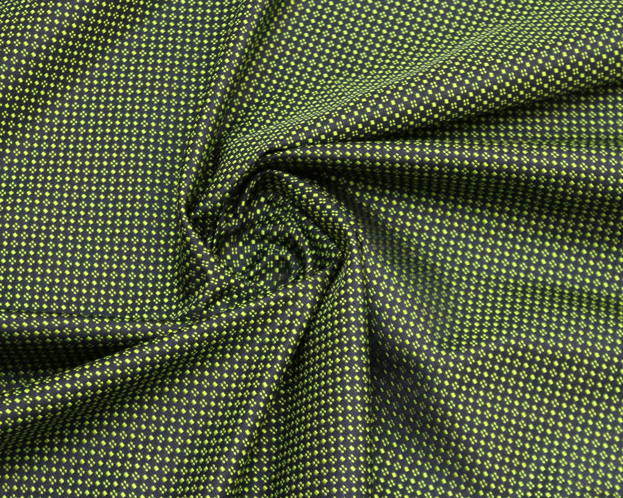 Green Navy Ornament Silk Fabric