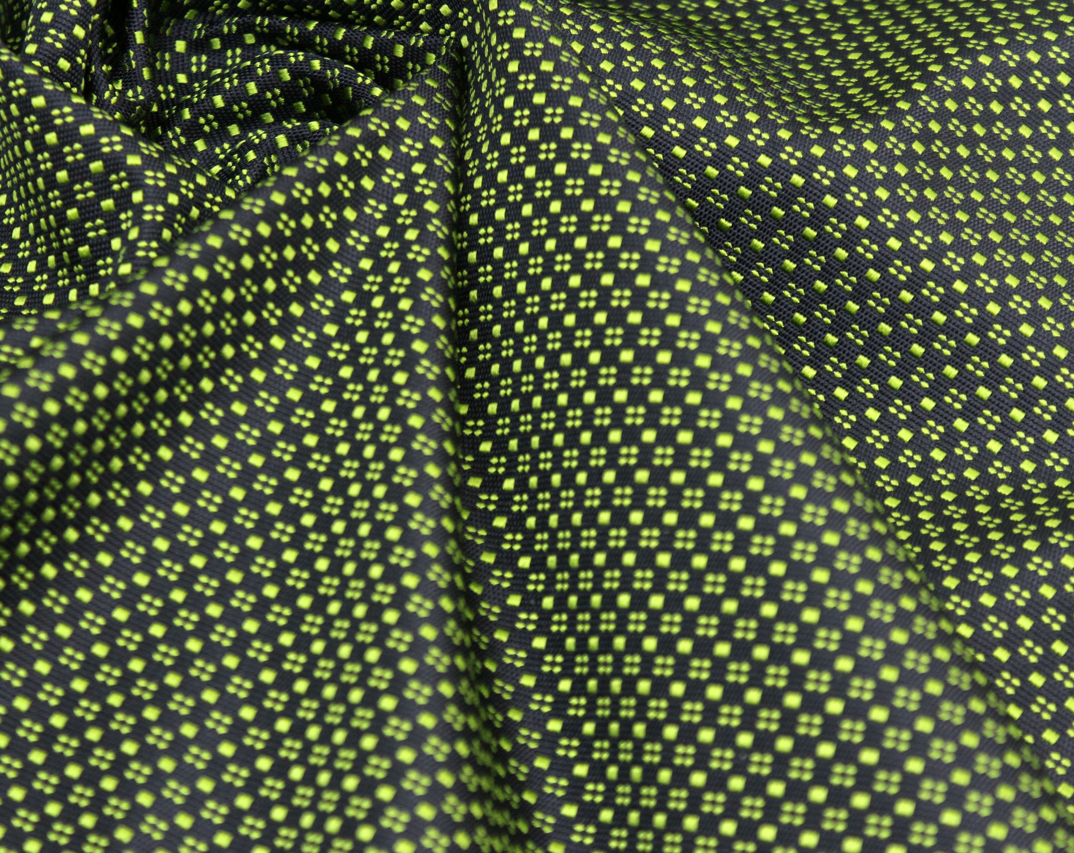 Green Navy Ornament Silk Fabric