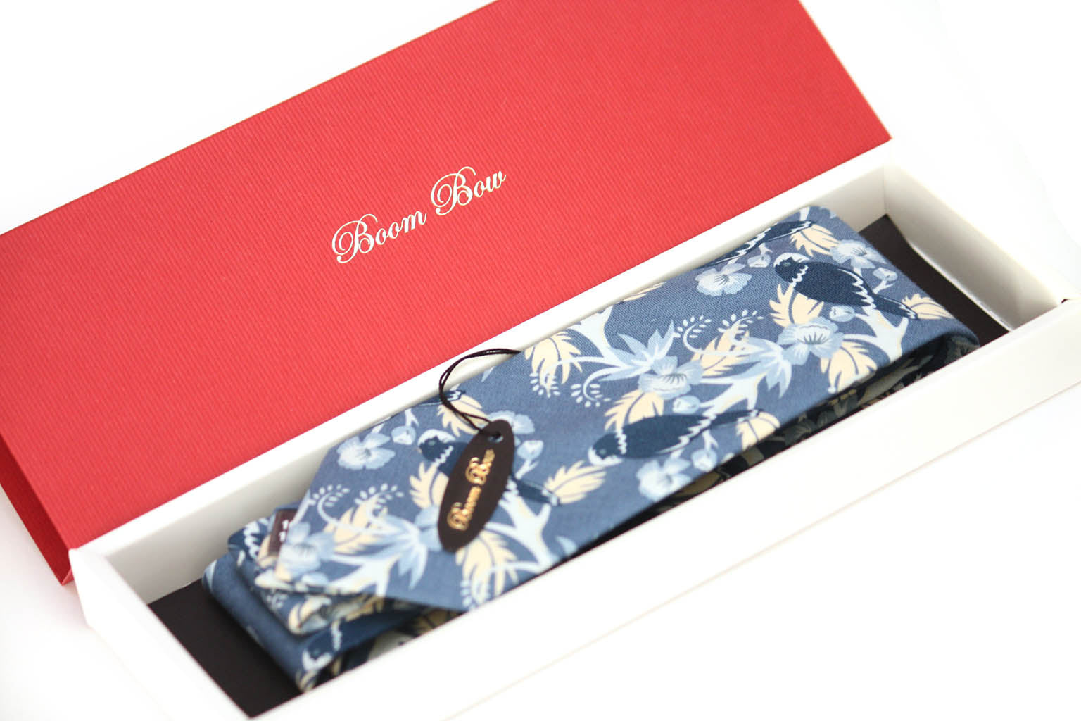 Dusty Blue Birds Floral Necktie