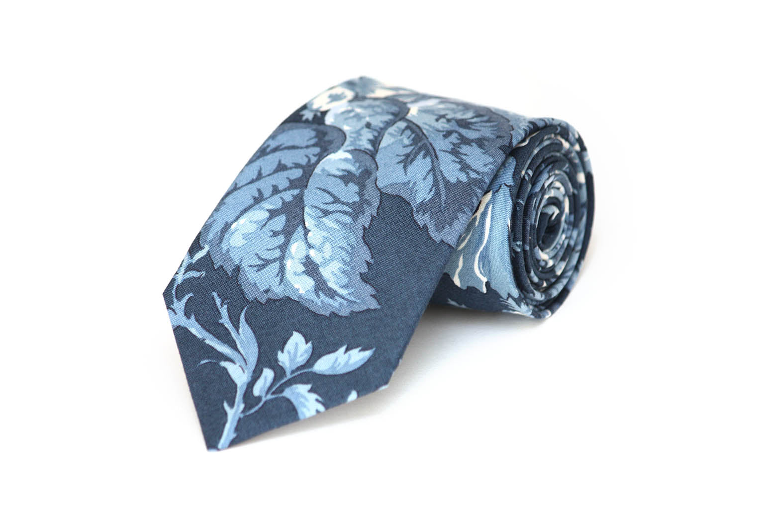 Dusty Blue Floral Necktie