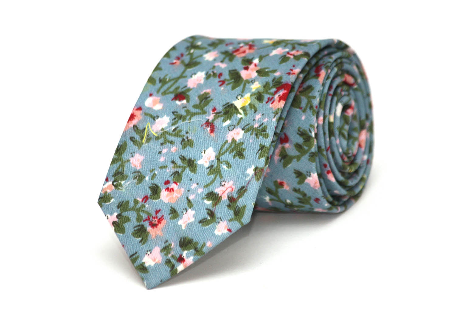 Dusty Blue Floral Necktie 2.36"