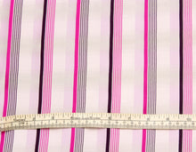 Load image into Gallery viewer, White Fuchsia Purple Stripe Silk Fabric
