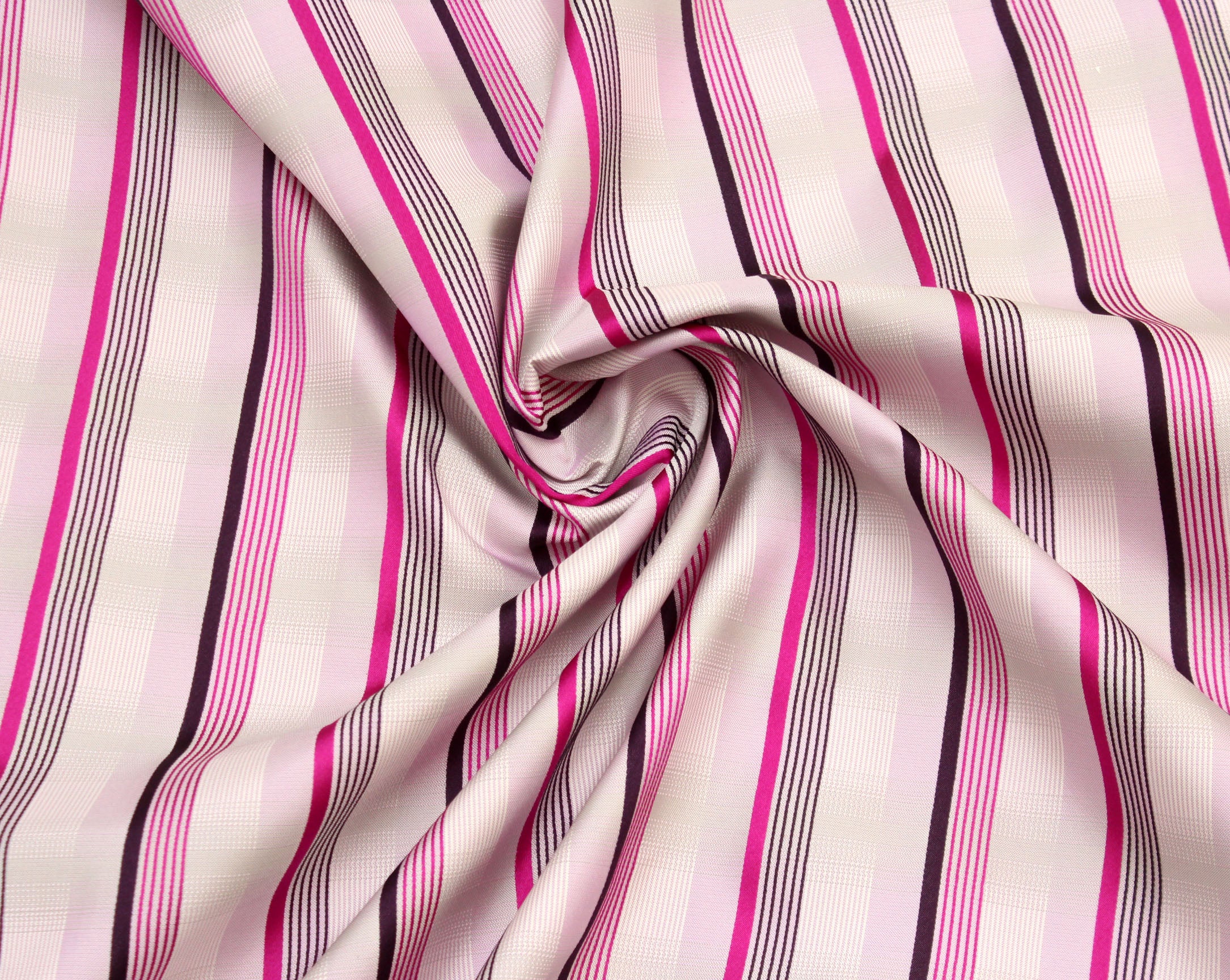 White Fuchsia Purple Stripe Silk Fabric