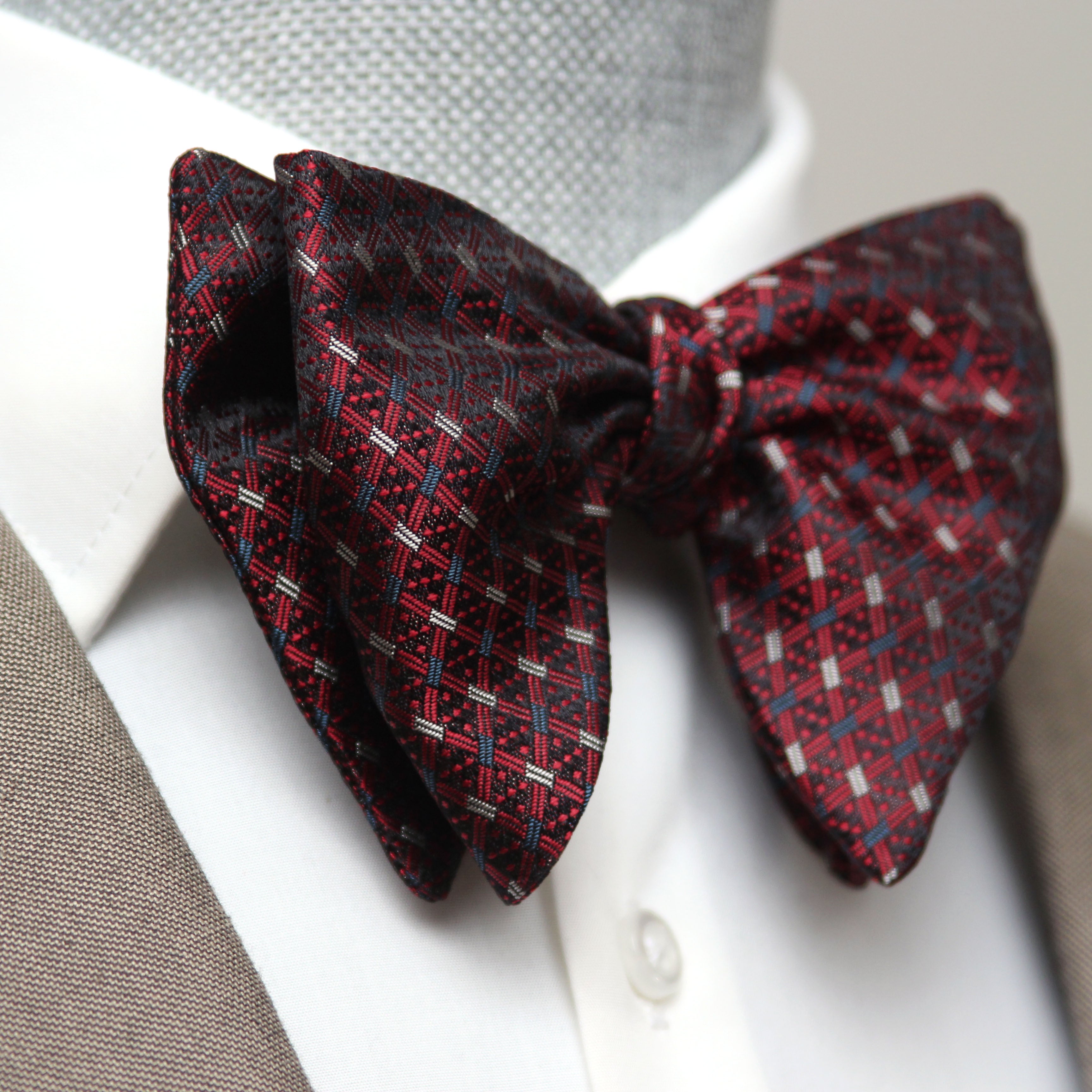 Maroon Red Silk Large Butterfly Self-Tie Bow Tie | Camellucci