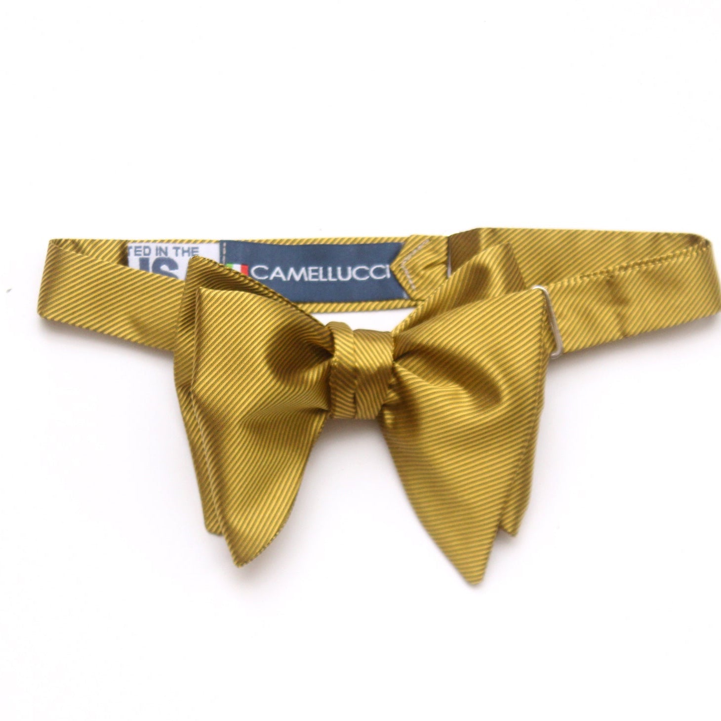 Men's Gold Large Silk Bow Tie