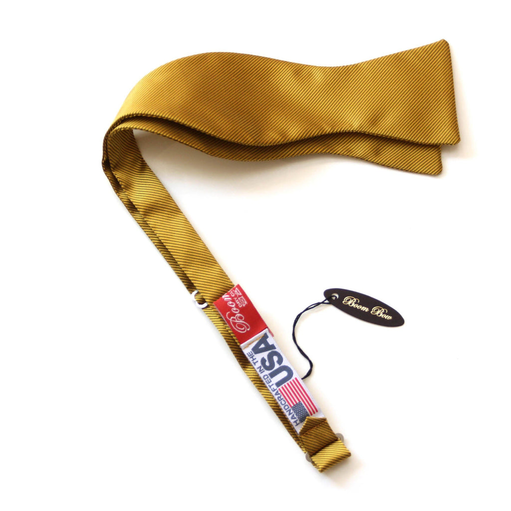 Mustard Gold Self-Tied Silk Bow Tie | Camellucci