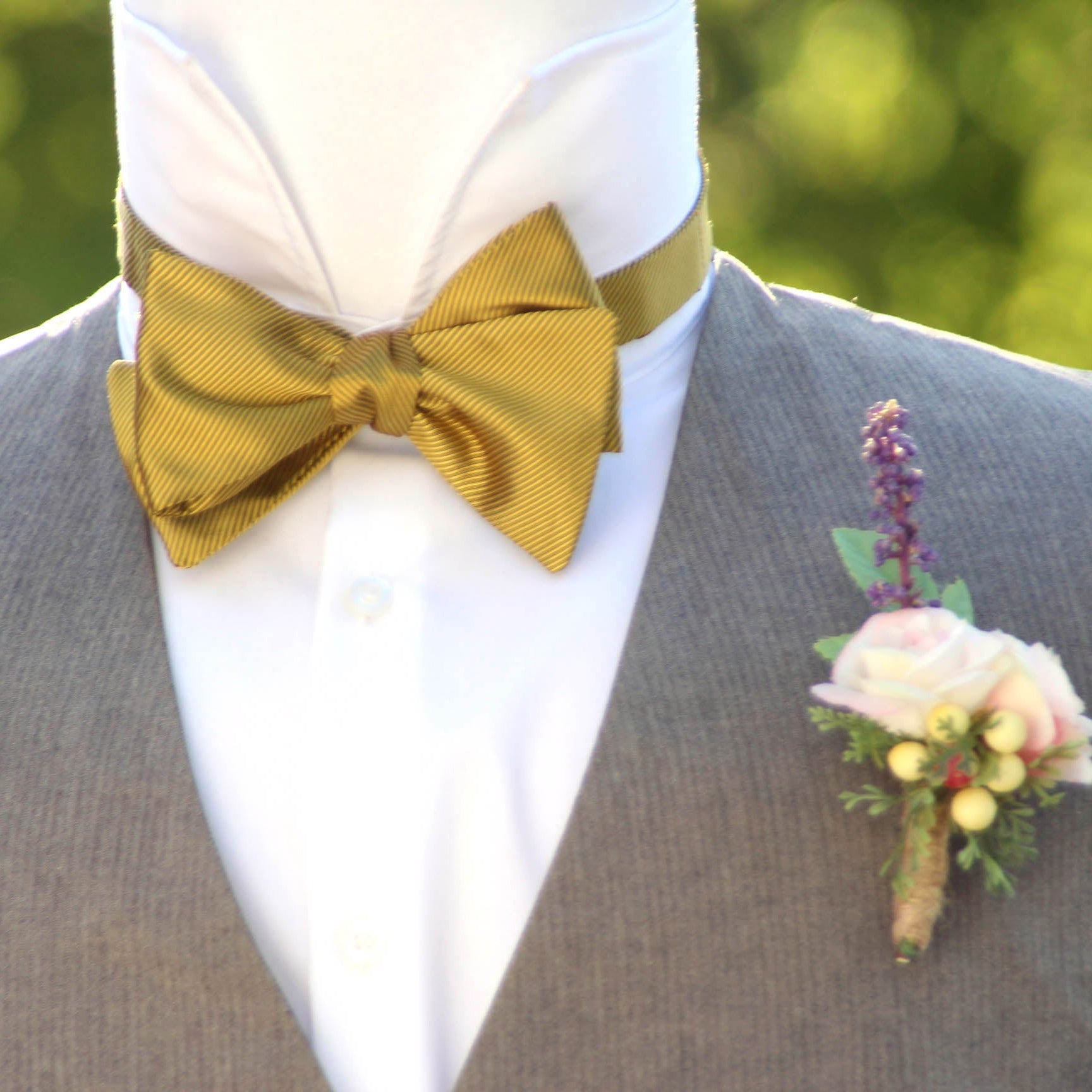 Mustard Gold Self-Tied Silk Bow Tie | Camellucci