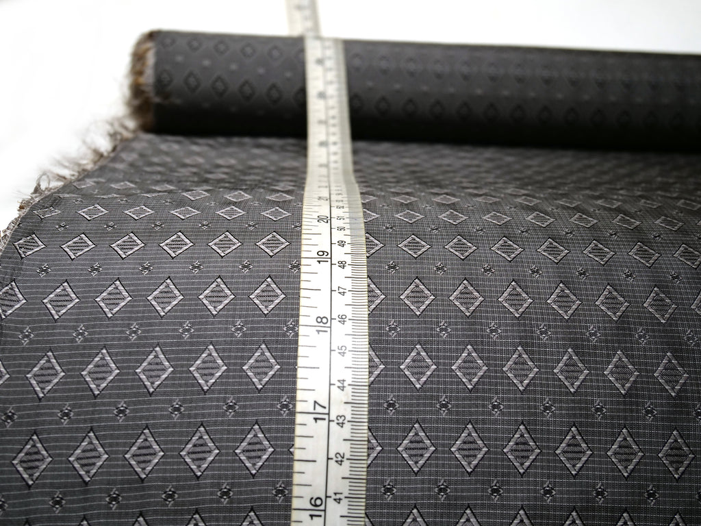 Grey ornament Silk Fabric 42" width