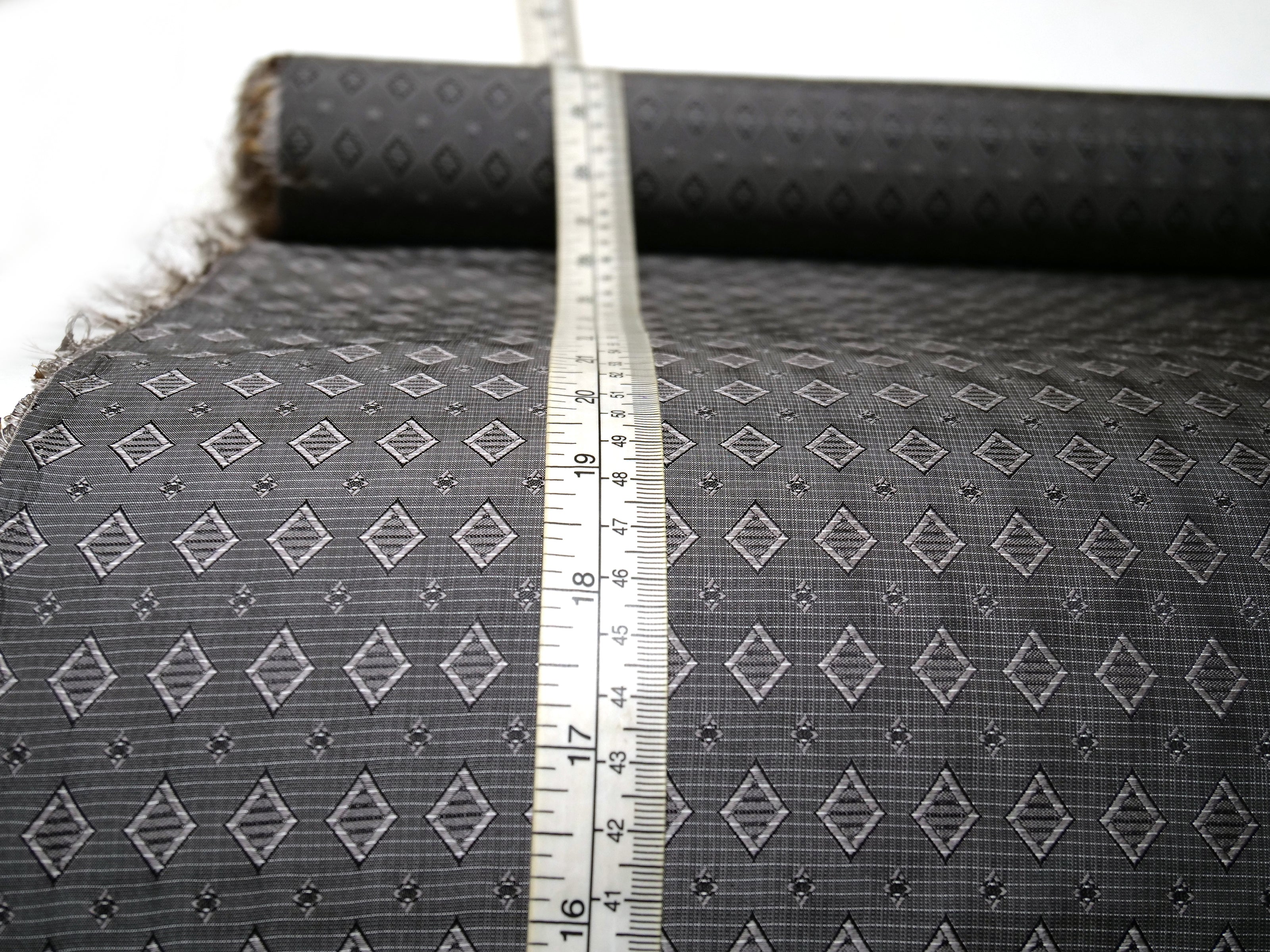 Grey ornament Silk Fabric 42" width