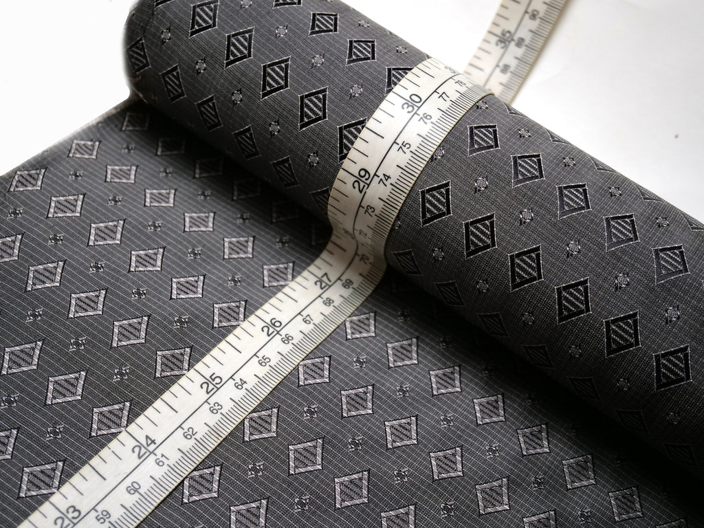 Grey ornament Silk Fabric 42" width