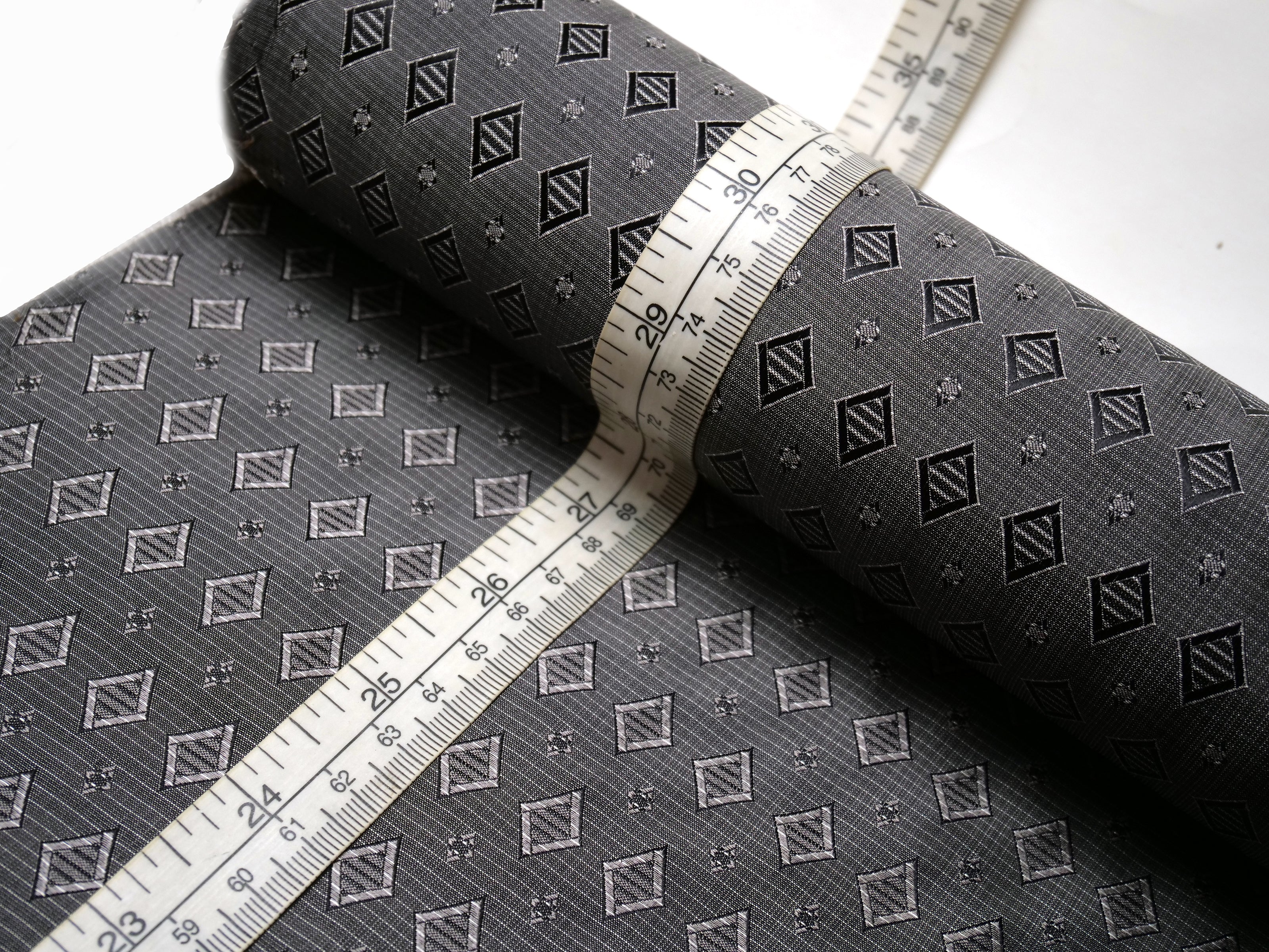 Grey ornament Silk Fabric 42" width
