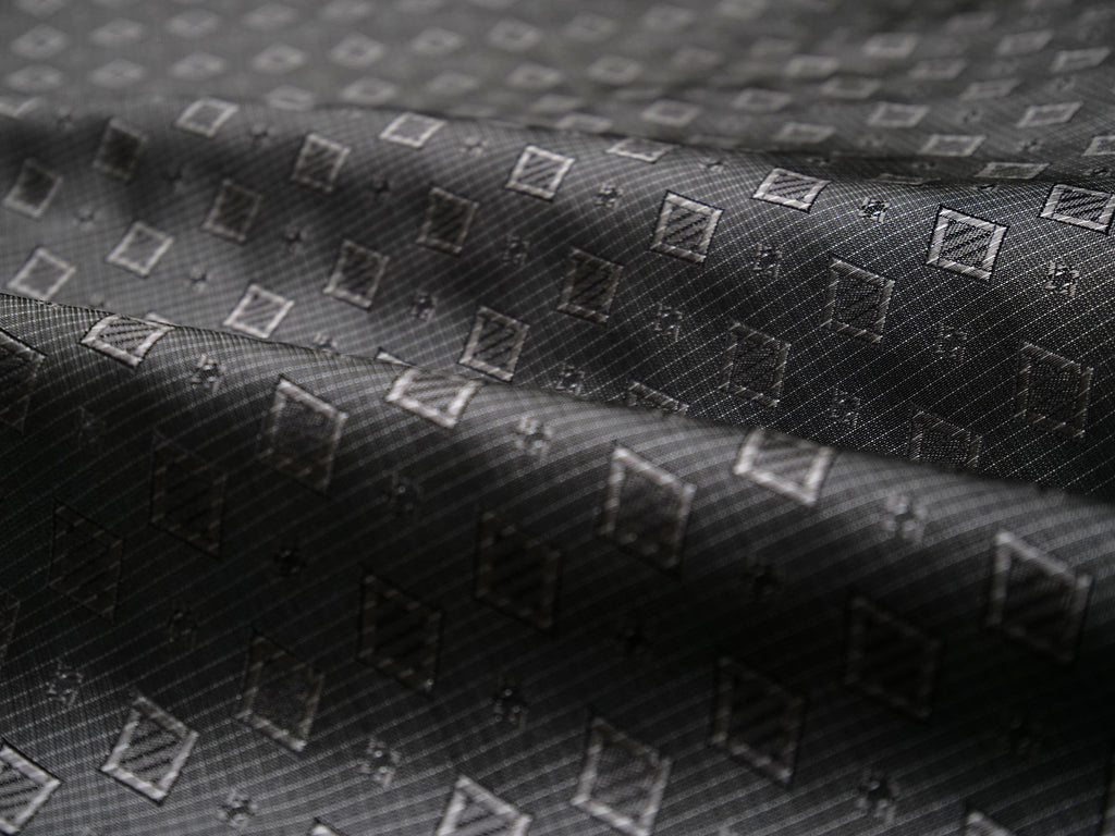 Grey ornament Silk Fabric 42" width