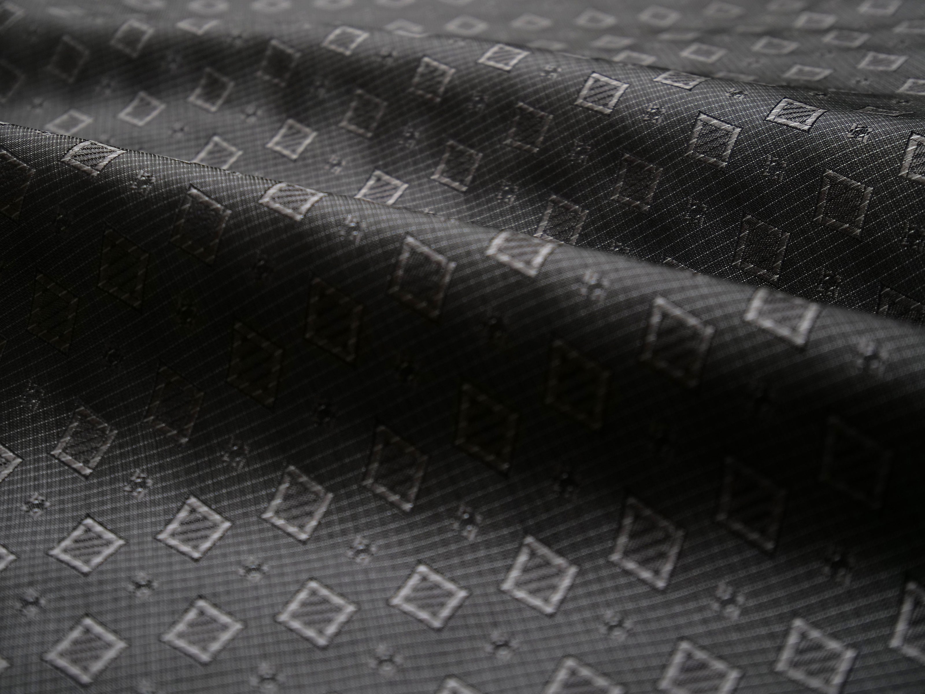 Grey ornament Silk Fabric 42" width