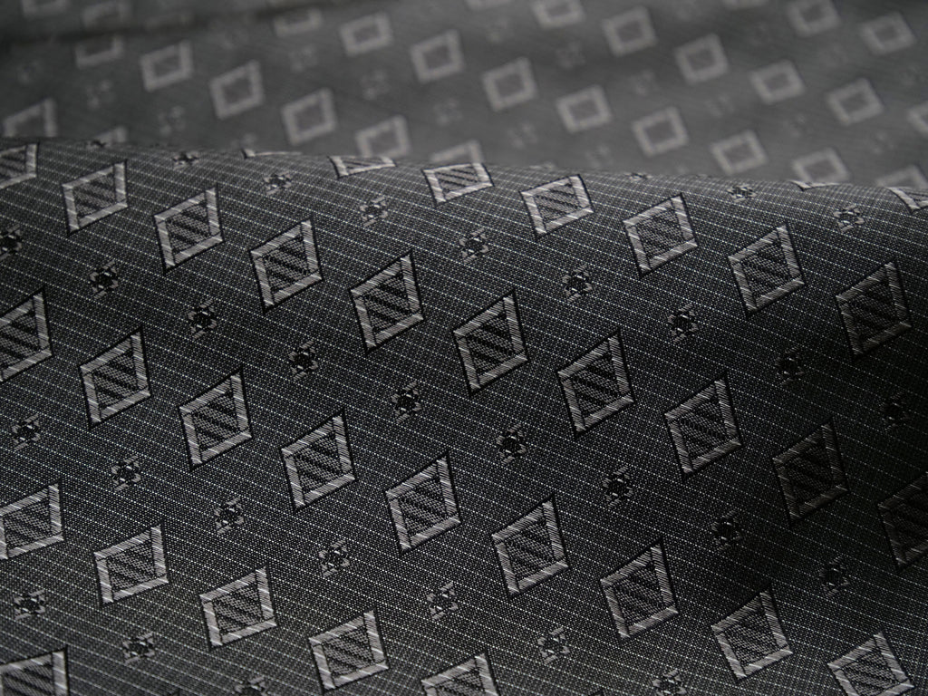 Grey ornament Silk Fabric 42" width