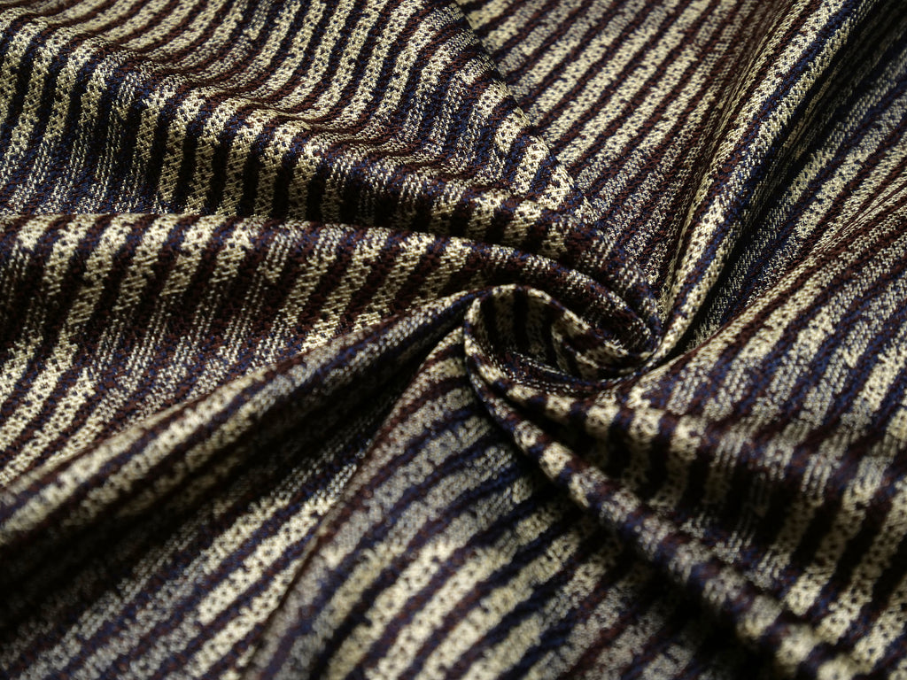 Brown Beige Diagonal Stripe Сhess pattern Silk Fabric
