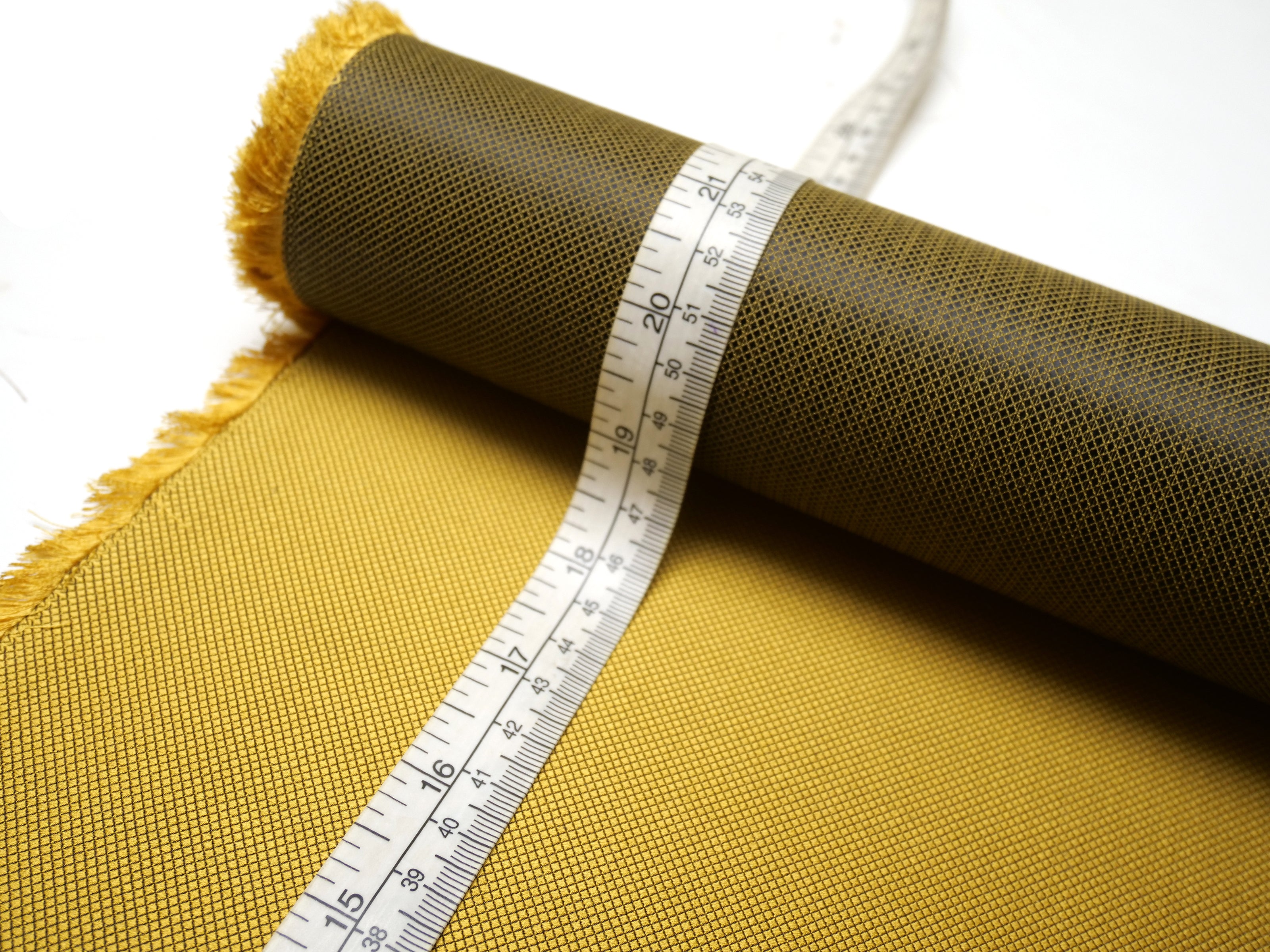 Gold Mustard Ornament Silk Fabric