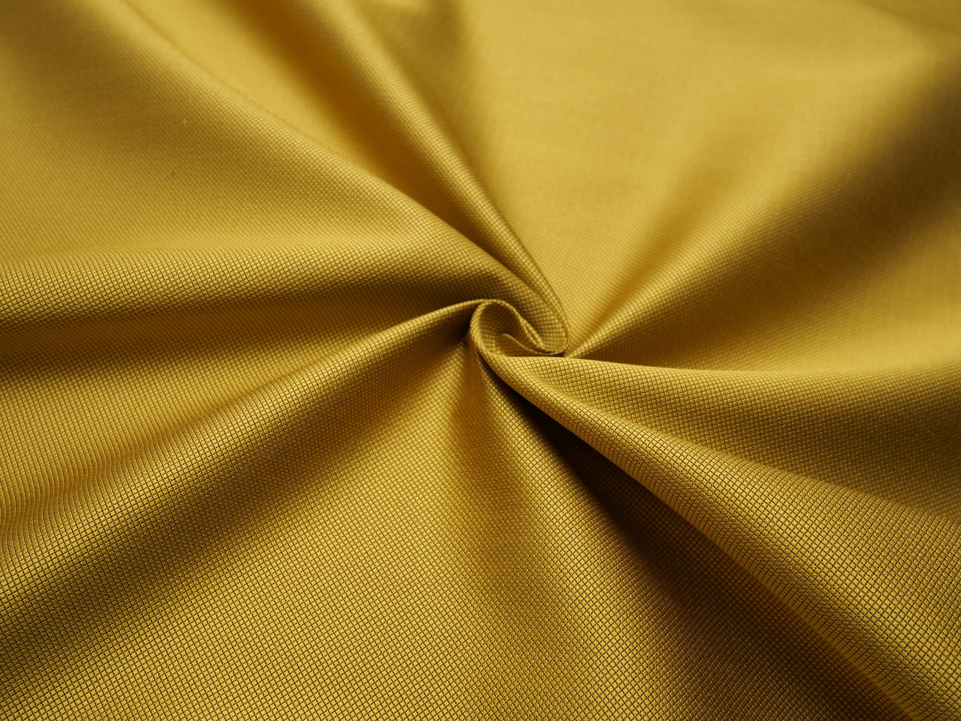 Gold Mustard Ornament Silk Fabric