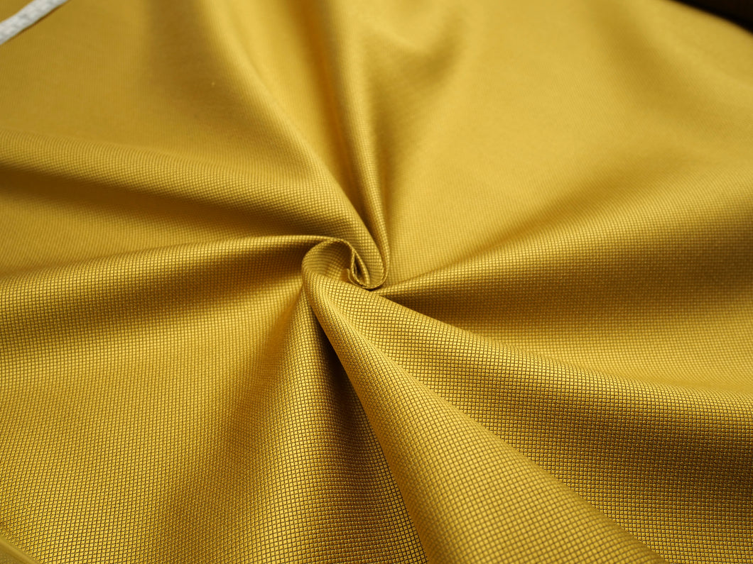 Gold Mustard Ornament Silk Fabric