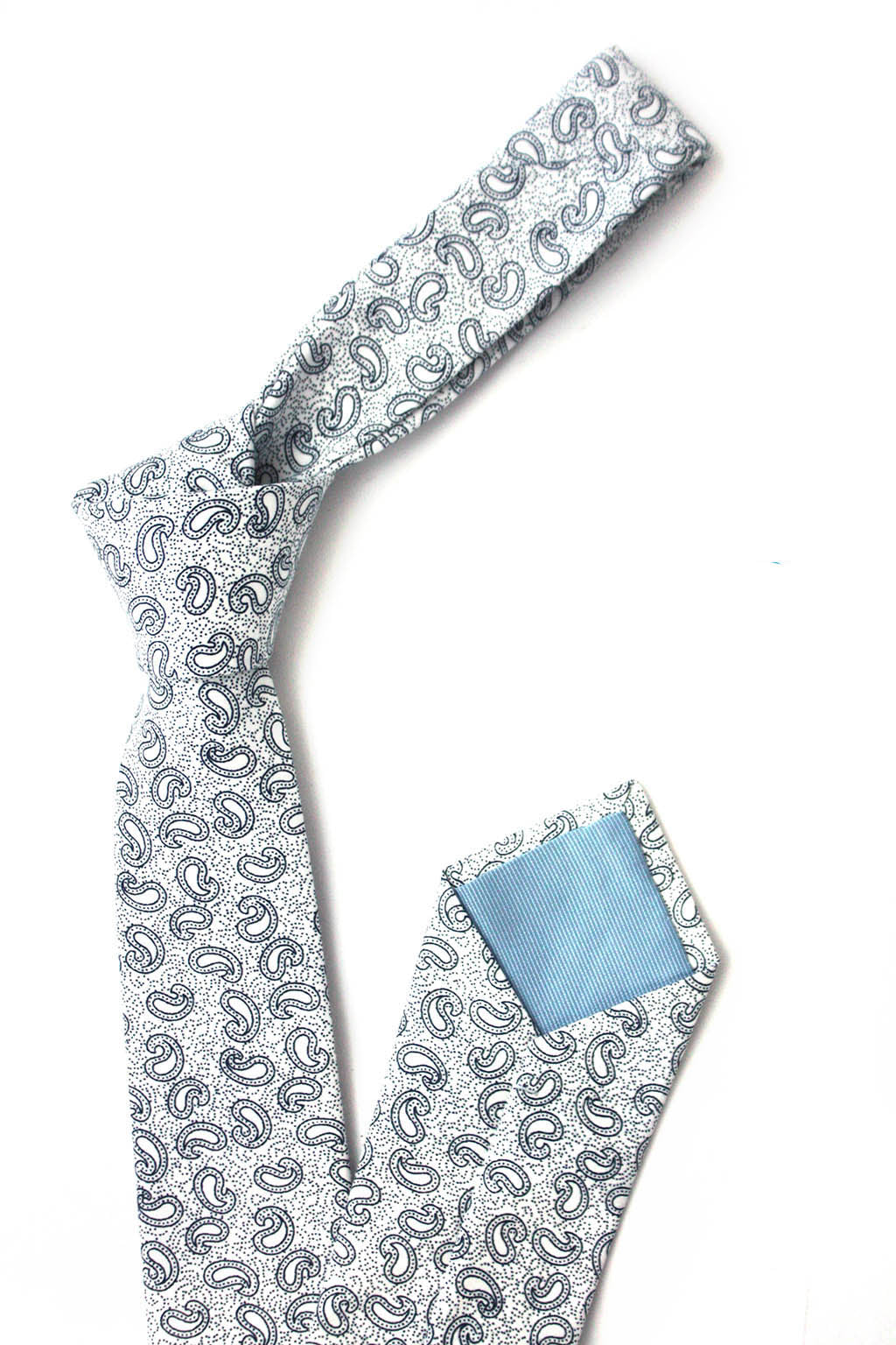 White Paisley Necktie