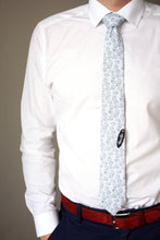 Load image into Gallery viewer, White Paisley Necktie

