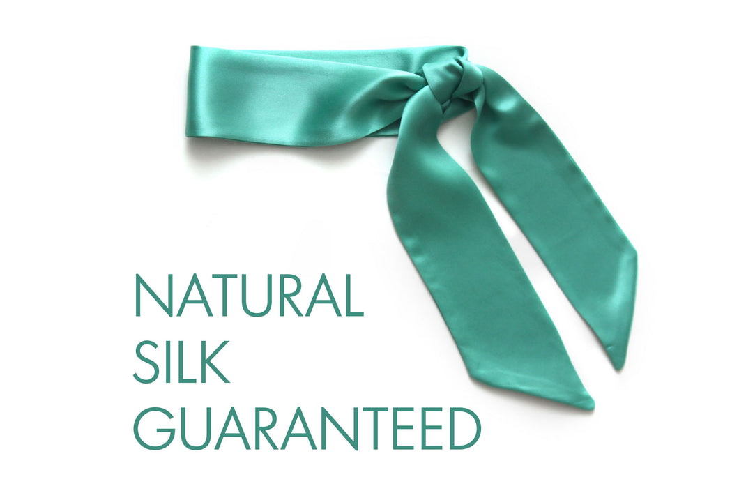 Green Silk Skinny Scarf