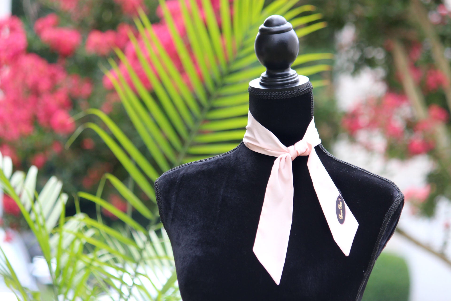 Light Pink Silk Skinny Scarf