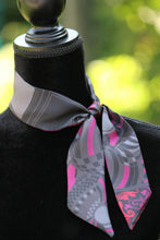 Load image into Gallery viewer, Black Pink Ornament Skinny Scarf Neckerchief
