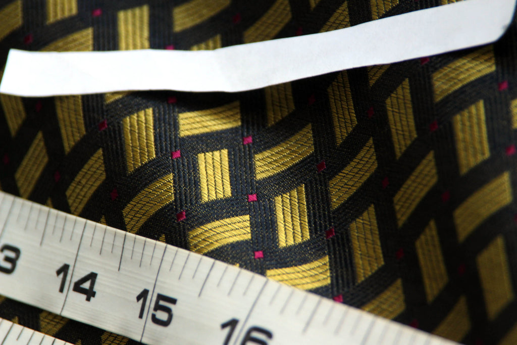 Woven details for Black Gold Ornament Silk Fabric