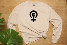 Load image into Gallery viewer, Feminist Fist Unisex Long-sleeved Sweatshirt
