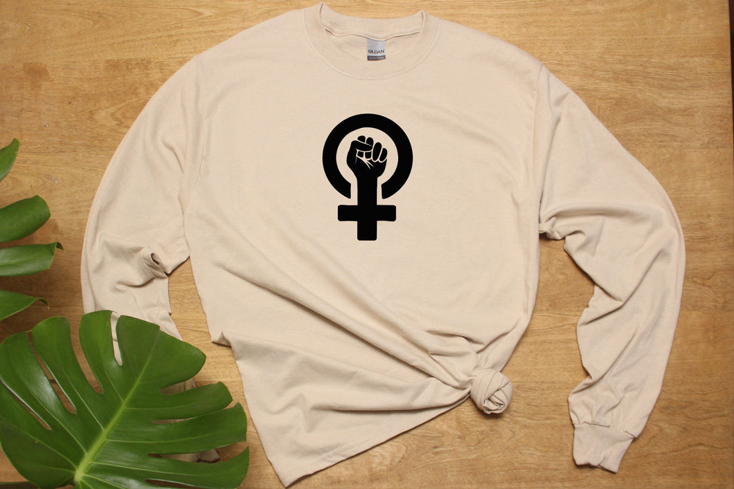 Feminist Fist Unisex Long-sleeved Sweatshirt