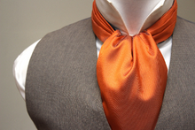 Load image into Gallery viewer, Orange Black Poppies Reversible Silk Ascot
