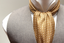 Load image into Gallery viewer, Polka Dot Sand Color Silk Ascot
