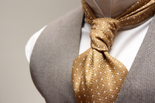 Load image into Gallery viewer, Polka Dot Sand Color Silk Ascot
