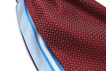 Load image into Gallery viewer, Red Ornament Blue Stripe Silk Ascot
