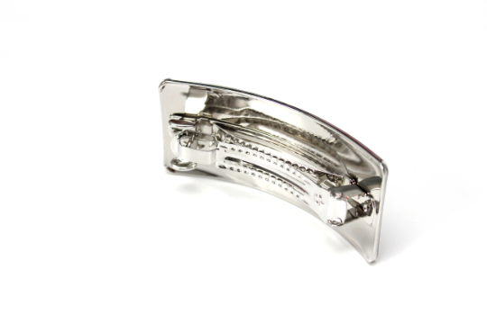 Silver Gold Semicircle Metallic Automatic Barrette