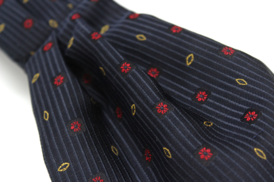 Black ornament Red Reversible Silk Ascot