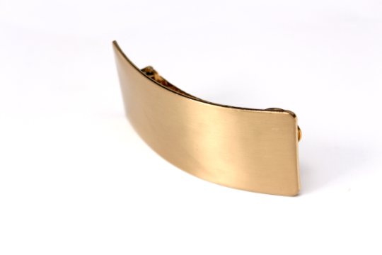 Silver Gold Semicircle Metallic Automatic Barrette