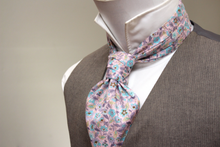 Load image into Gallery viewer, Pink Blue Floral Cotton Ascot
