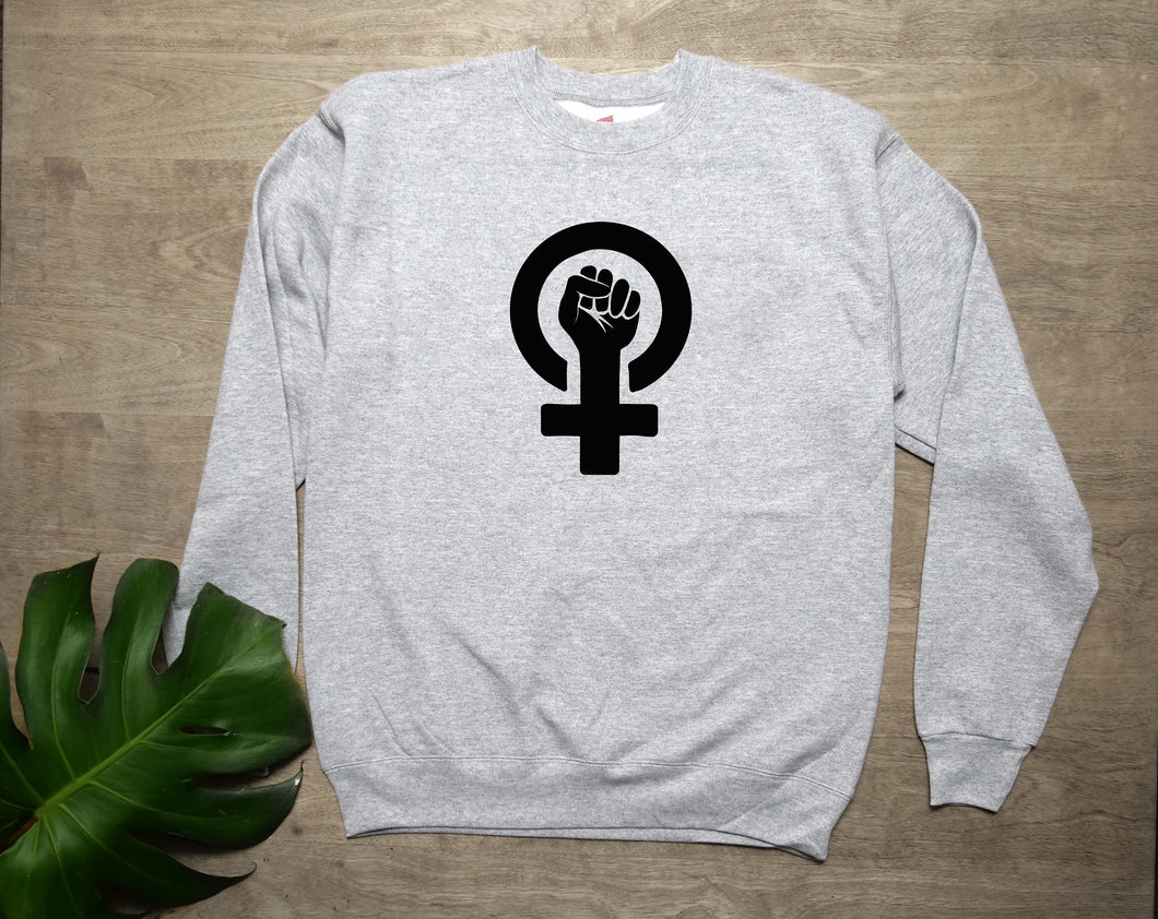 Feminist Fist Unisex Long-sleeved Sweatshirt
