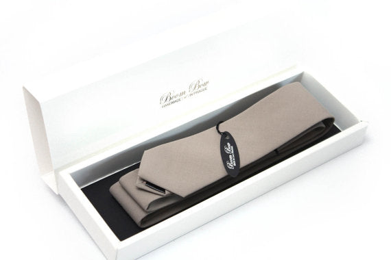 Grey Brown Wool Necktie