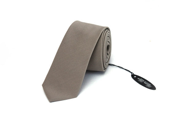 Grey Brown Wool Necktie